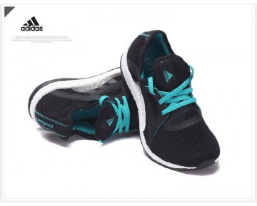 Damen Adidas Pure Boost X Aq6681 Schwarz & Grün Schuhe