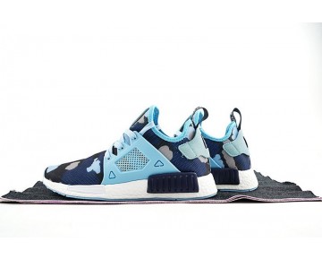 Schuhe Adidas Originals Nmd Primeknit Xr1 Ba7753 Unisex Blau & Camo