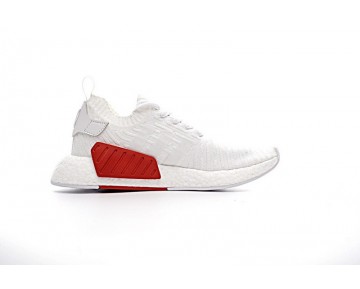 Schuhe Weiß & Rot Adidas Originals Nmd R2 Primeknit Ba7240 Herren
