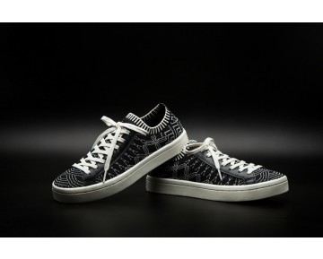 Adidas Courtvantage Primeknit S78885 Schwarz & Rice Weiß Herren Schuhe