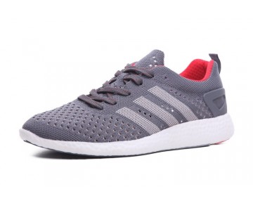 Unisex Ash Grau & Rot Adidas Consortiumprimeknit Pure Boost Schuhe