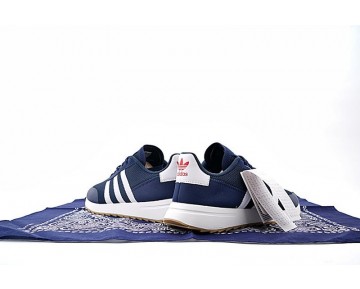 Tief Blau & Weiß Herren Adidas Originals Flashback Breathable Sneakers S78622 Schuhe