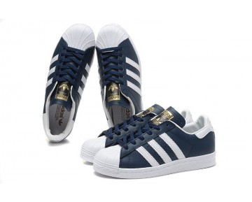 Deeo Blau & Weiß Unisex Adidas Originals Superstar 80S Schuhe