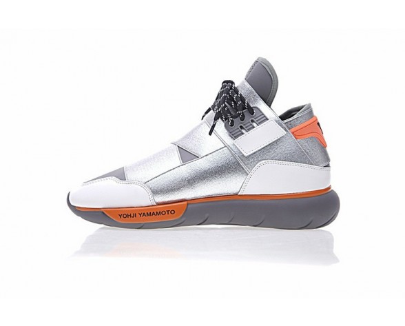 Y-3 Qasa High B26336 Silber & Grau & Orange Unisex Schuhe
