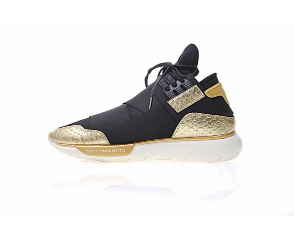 Schuhe Y-3 Qasa High Bb4762 Schwarz & Gold & Snake Unisex