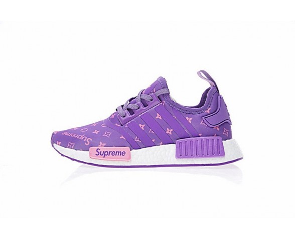Unisex Supreme X L.V X Adidas Nmd R1 Sup Ba7674 Schuhe Purple