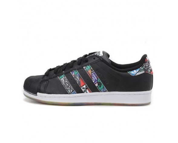 Unisex Schuhe Adidas Superstar Logos S79391 Graffiti Schwarz