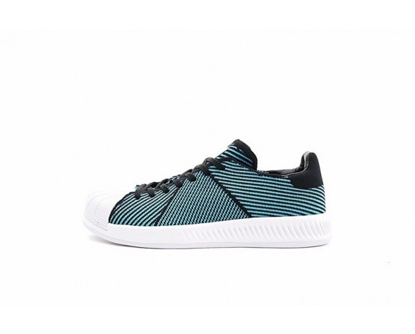 Schuhe Adidas Superstar Bounce Primeknit S77057 Lake Blau & Schwarz & Weiß Unisex