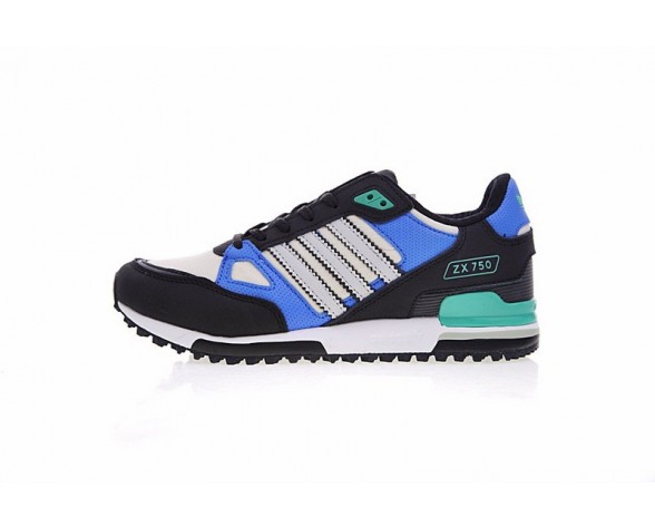 Adidas Originals ZX 750 Q23662 Oxford Schwarz & Blau & Weiß & Grün Schuhe Herren