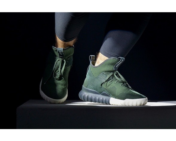 Unisex Adidas Originals Tubular X Primeknit S81672 Dunkel Grün Schuhe