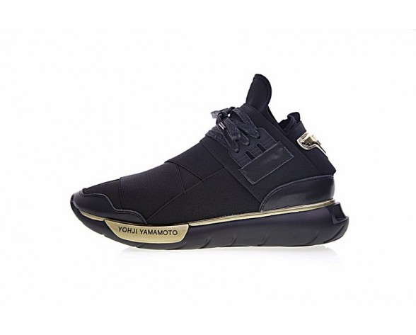 Schuhe Adidas Y-3 Qasa High Cq5500 Unisex Schwarz & Platinum Gold