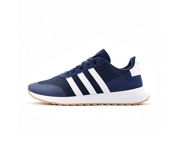 Tief Blau & Weiß Herren Adidas Originals Flashback Breathable Sneakers S78622 Schuhe
