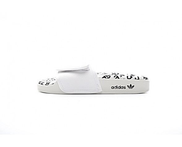 Schuhe Hyke By Adidas Originals Adilette Aoh-008 Logo S79342 Unisex Weiß & Schwarz