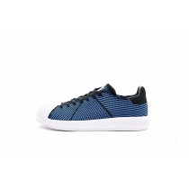 Unisex Tief Blau & Schwarz & Weiß Schuhe Adidas Superstar Bounce Primeknit S82242