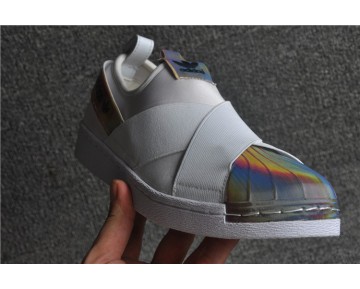Adidas Superstar Slip On W S82792 Unisex Schuhe Weiß/Rainbow