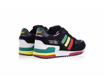 Adidas Originals ZX 750 V20866 Schwarz & Grün & Gelb & Rot & Weiß Schuhe Unisex