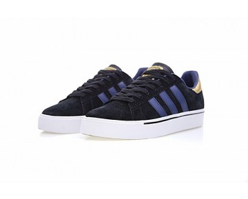 Adidas Skateboarding Campus Vulc G21744 Herren Schwarz & Tief Blau & Gold Schuhe