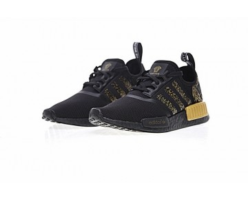 Schwarz & Gold Schuhe Unisex Versace X Adidas Nmd R_1 Boost Ba7250