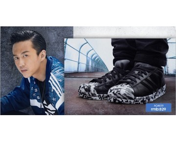 Weiß Adidas Superstar Marble Aq4658 Schuhe Unisex