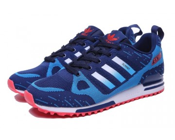 Herren Tief Blau & Rot Schuhe Adidas ZX 750 Flyknit 40-45