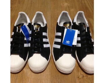 Adidas Originals Superstar 80S Deluxe G61069 Unisex Schuhe Schwarz & Weiß