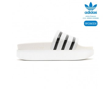 Weiß & Schwarz Unisex Adidas Originals W Adilette Bold S75214 Schuhe