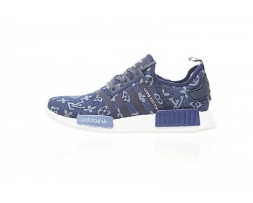 L.V X Adidas Nmd R_1 Boost Ba7262 Schuhe Herren Tief Blau
