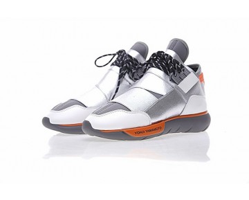 Y-3 Qasa High B26336 Silber & Grau & Orange Unisex Schuhe
