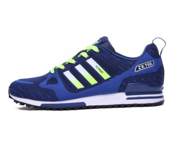 Tief Blau & Fluorescent Grün Herren Adidas ZX 750 Flyknit 40-45 Schuhe