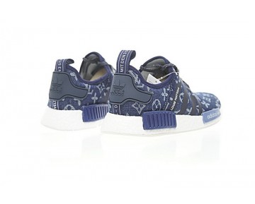 L.V X Adidas Nmd R_1 Boost Ba7262 Schuhe Herren Tief Blau