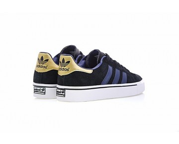 Adidas Skateboarding Campus Vulc G21744 Herren Schwarz & Tief Blau & Gold Schuhe