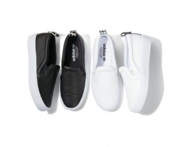 Schwarz & Weiß Adidas Originals Honey 2.0 Slip On S77424 Unisex Schuhe