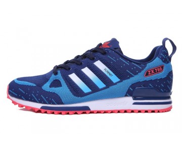 Herren Tief Blau & Rot Schuhe Adidas ZX 750 Flyknit 40-45