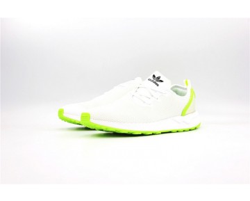 Schuhe Herren Weiß Fluorescent Grün Adidas Zx Flux Racer Asym Zx Aq3166